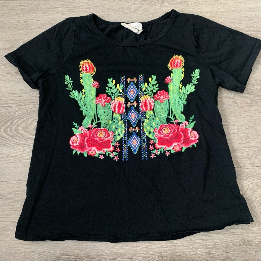 Savanna Jane Floral Cactus T-Shirt Size S